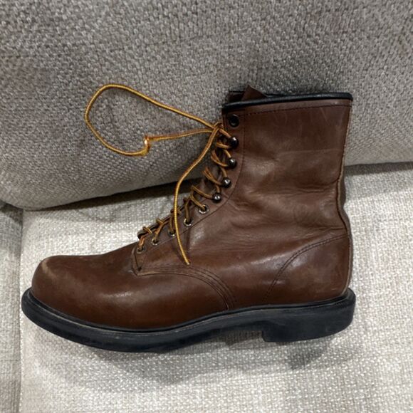 Red Wing Shoes 953 Brown Safety Toe SuperSole Work Boots Size 12 E oil-tanned main image 12